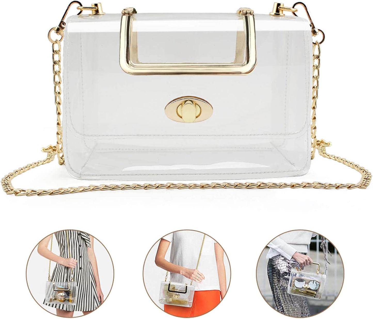 Clear Purse for Women, Clear Bag for Stadium Events, Transparent Stadium Purse