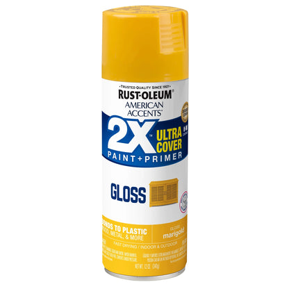 6 Pack, Marigold  American Accents 2X Ultra Cover Gloss Spray Paint