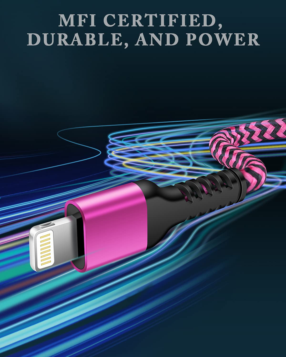 Rapid Charging Iphone Cable, Apple MFI Certified Extension Charging USB Wire, Long Braided Data Sync Transfer Power Line for Iphone 14 13 12 11 Pro Max/10/Xs/Xr/Se, USB to Lightning Cord 10FT | 2Pcs